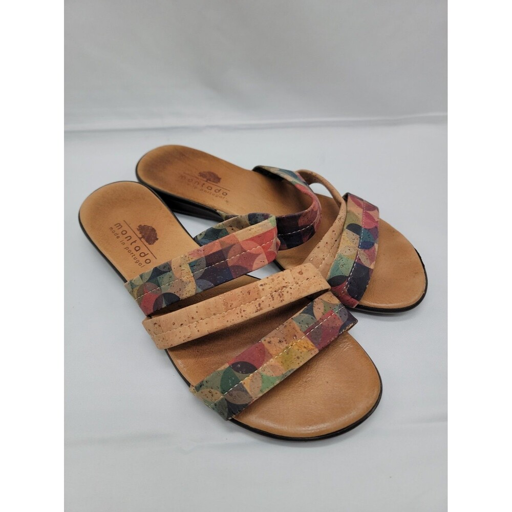 Womens Montado Cork Sandals Multicolored Made In Portugal Size 39 (US 8.5)